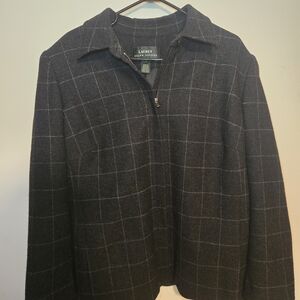 Lauren Ralph Lauren Charcoal Checkered Jacket Wmns